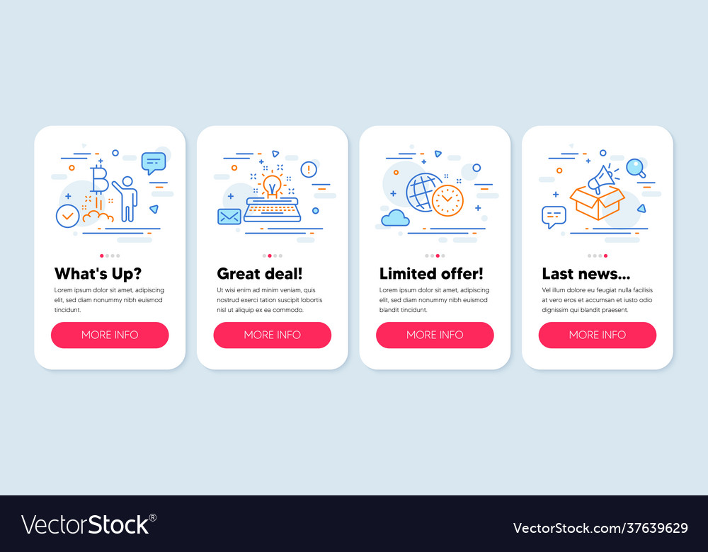 Set technology icons such as bitcoin project