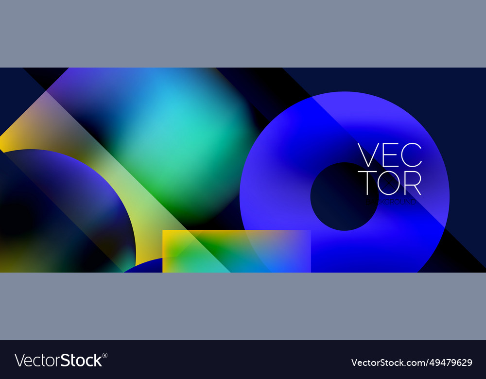 Squares and circles design fluid color gradients vector image Squares and circles design fluid color gradients