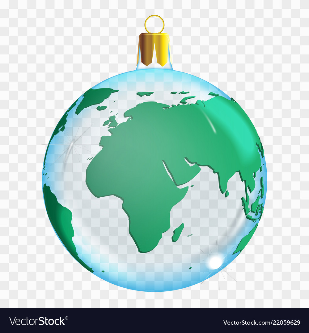 Template of glass transparent christmas ball