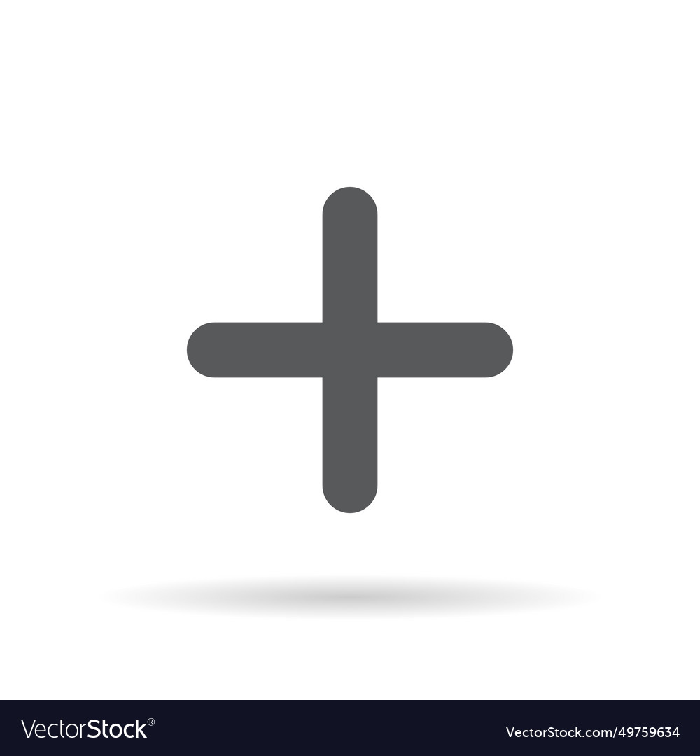 Add plus icon isolated on white background