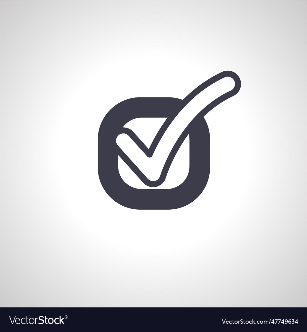 Check symbol icon mark in box vector image Check symbol icon mark in box