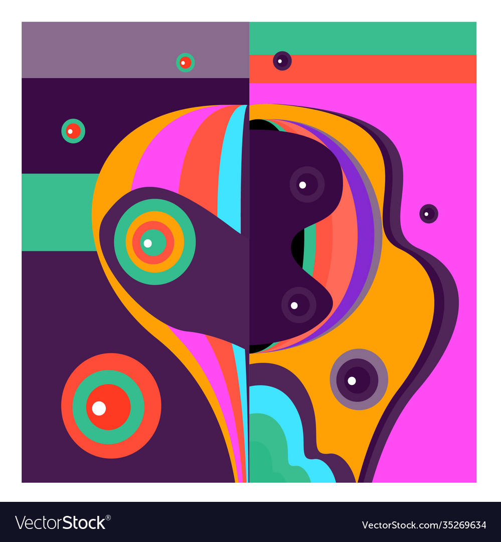 Colorful geometric and curve background pattern