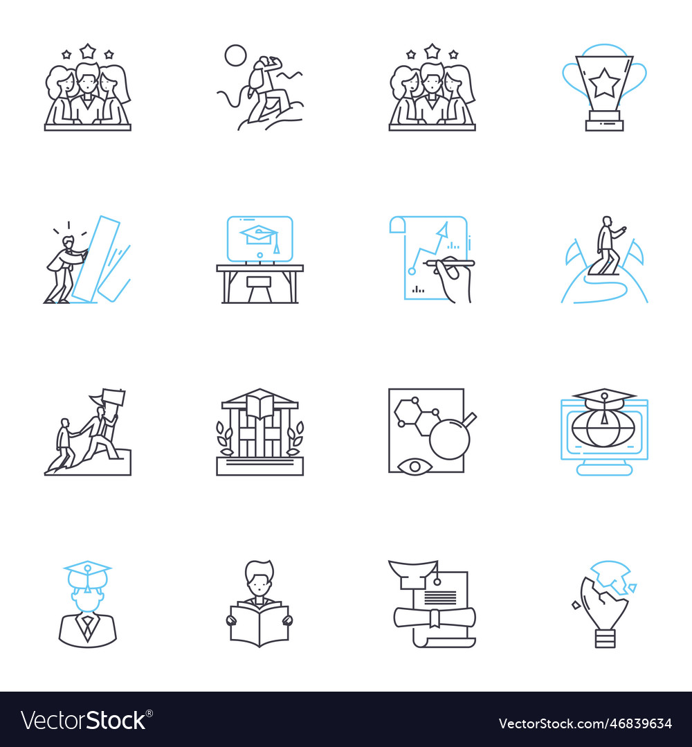 Cyber tutorials linear icons set cybersecurity vector image Cyber tutorials linear icons set cybersecurity