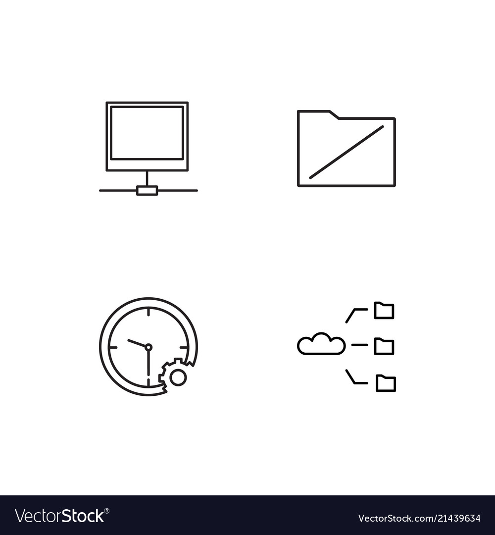 Data analytics linear icons set simple outline