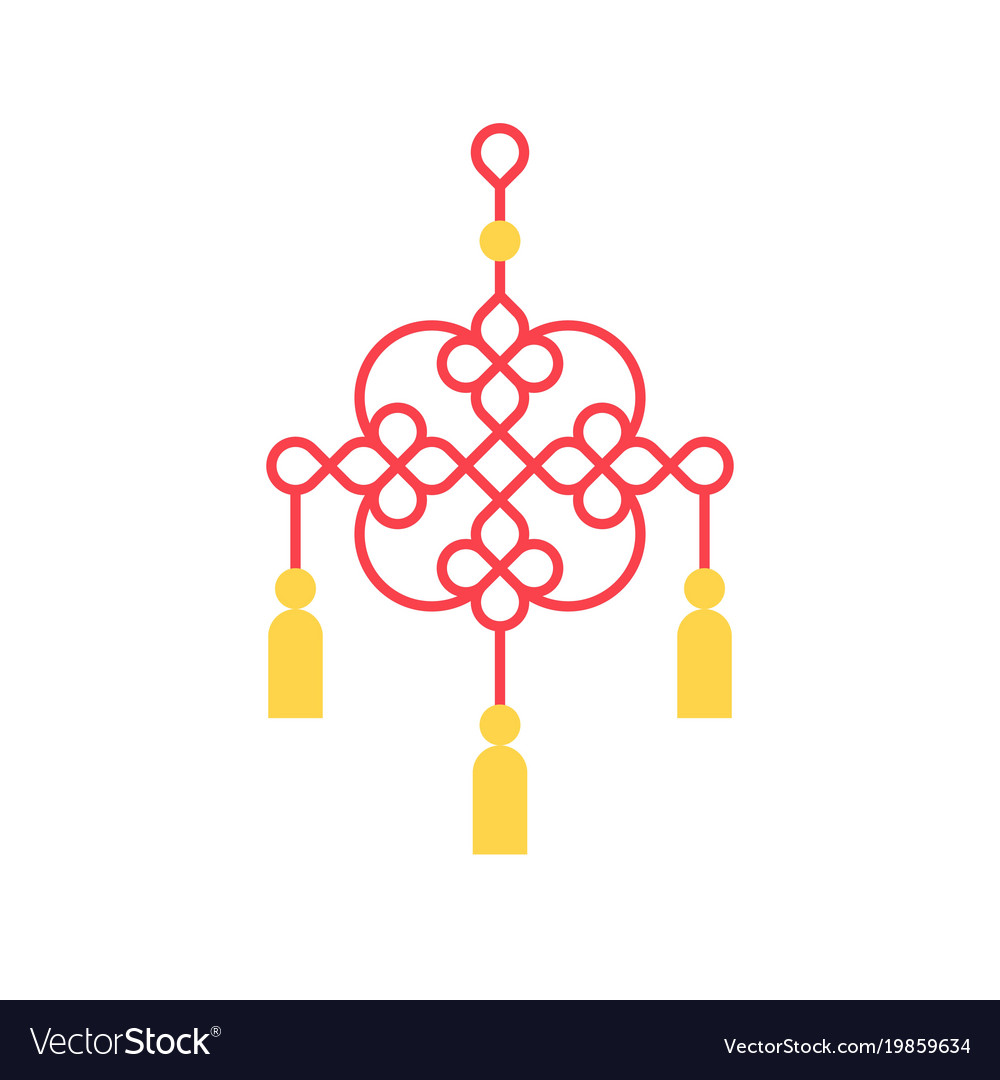 Hanging Chinese Knot For Lunar New Year Royalty Free Vector