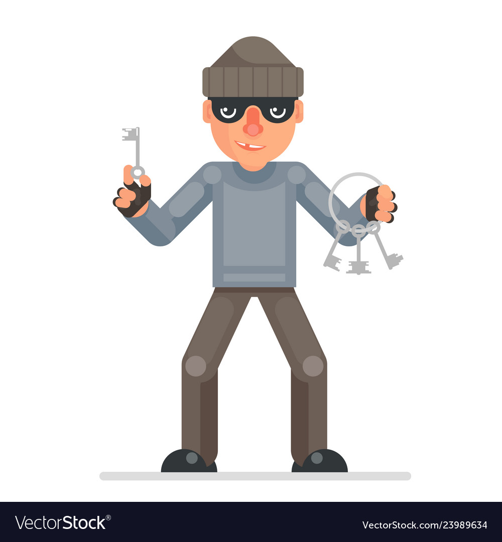 Housebreaker thieves keys picklock hand evil Vector Image