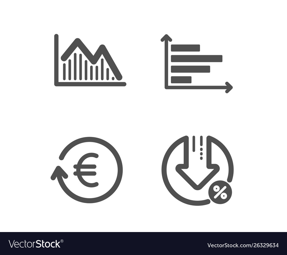 Investment graph horizontal chart and exchange vector image Investment graph horizontal chart and exchange