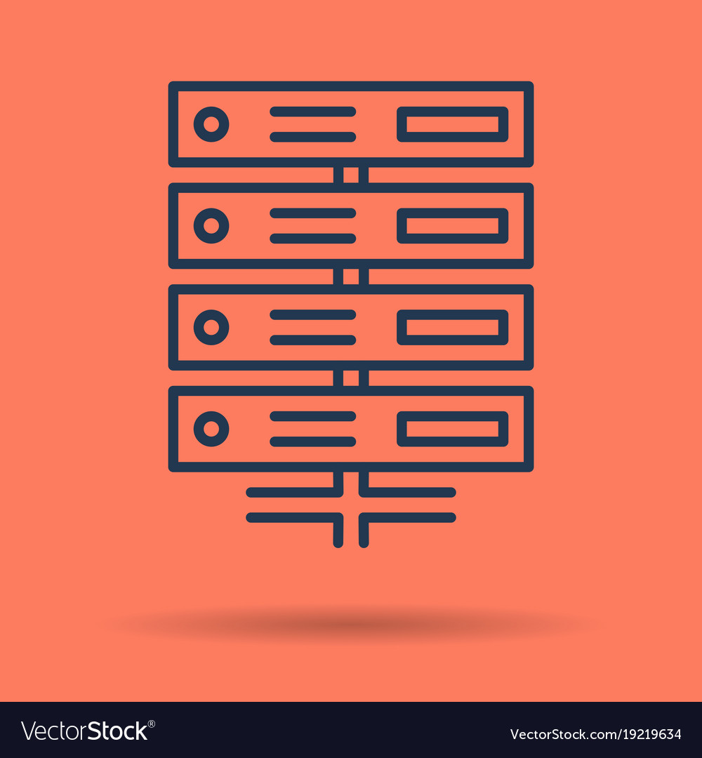 Isolated icon of server database