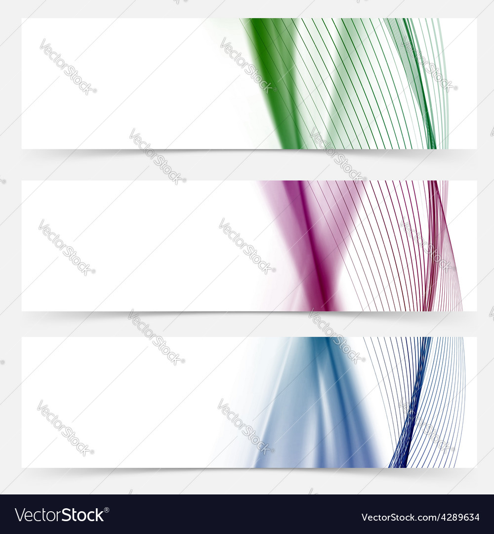 Line stripe colorful web banner collection