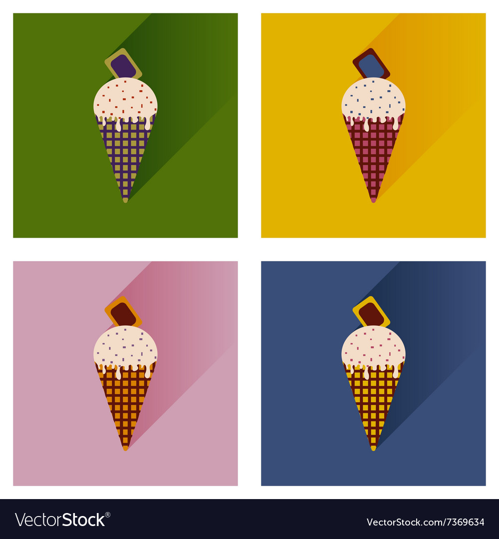 Modern flat icons collection with shadow