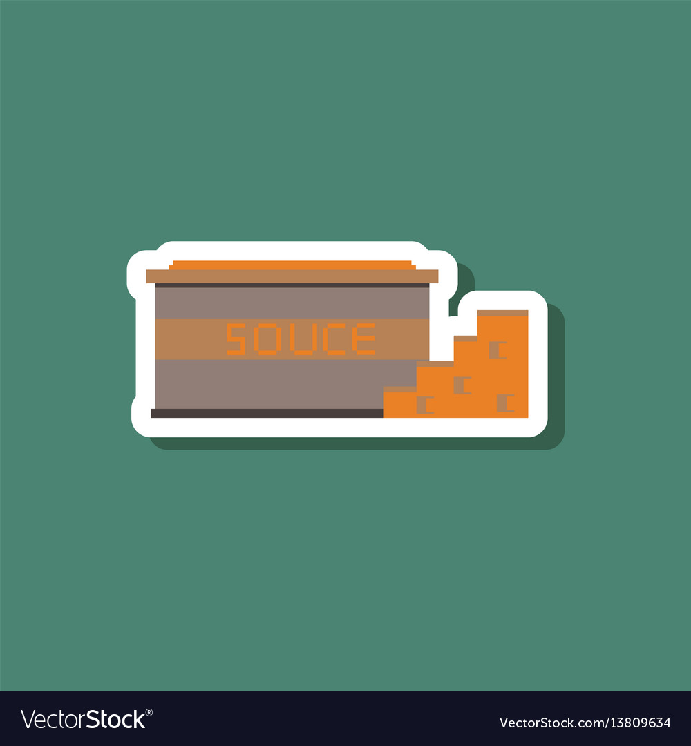 Paper sticker on stylish background cheese sauce
