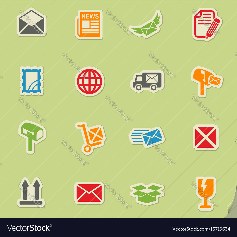 Post service icon set Vector Image Post service icon set
