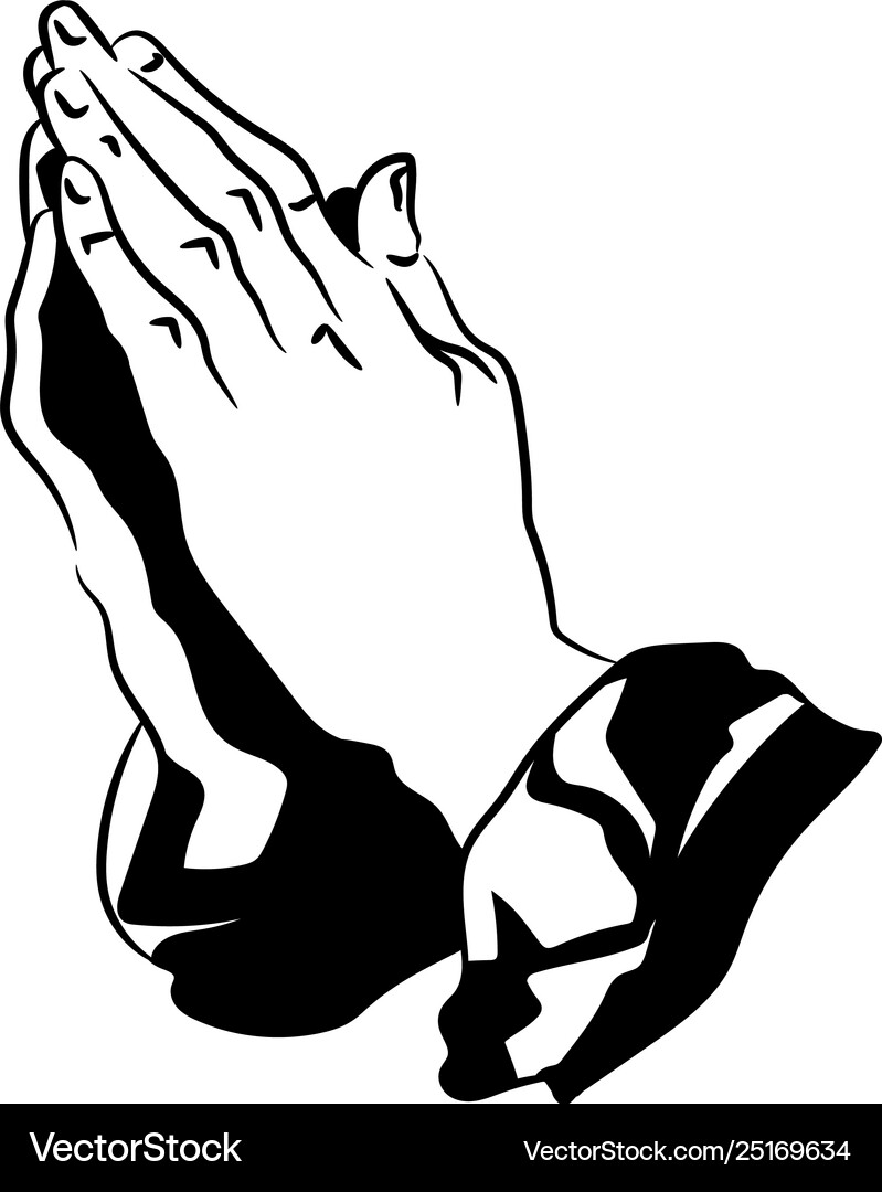 Praying hands Royalty Free Vector Image - VectorStock