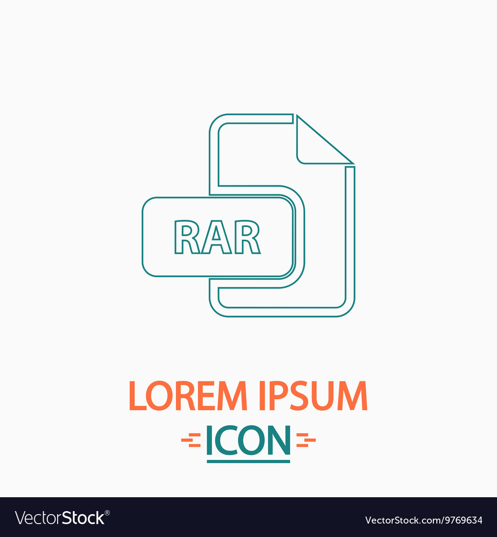 Rar computer symbol vector image Rar computer symbol