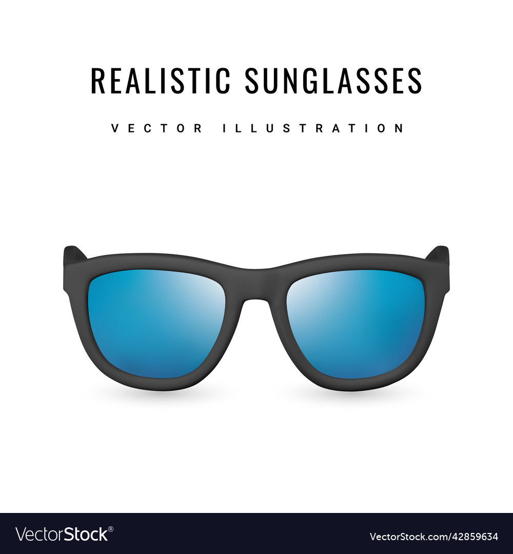 Realistic 3d sunglasses on white background Vector Image