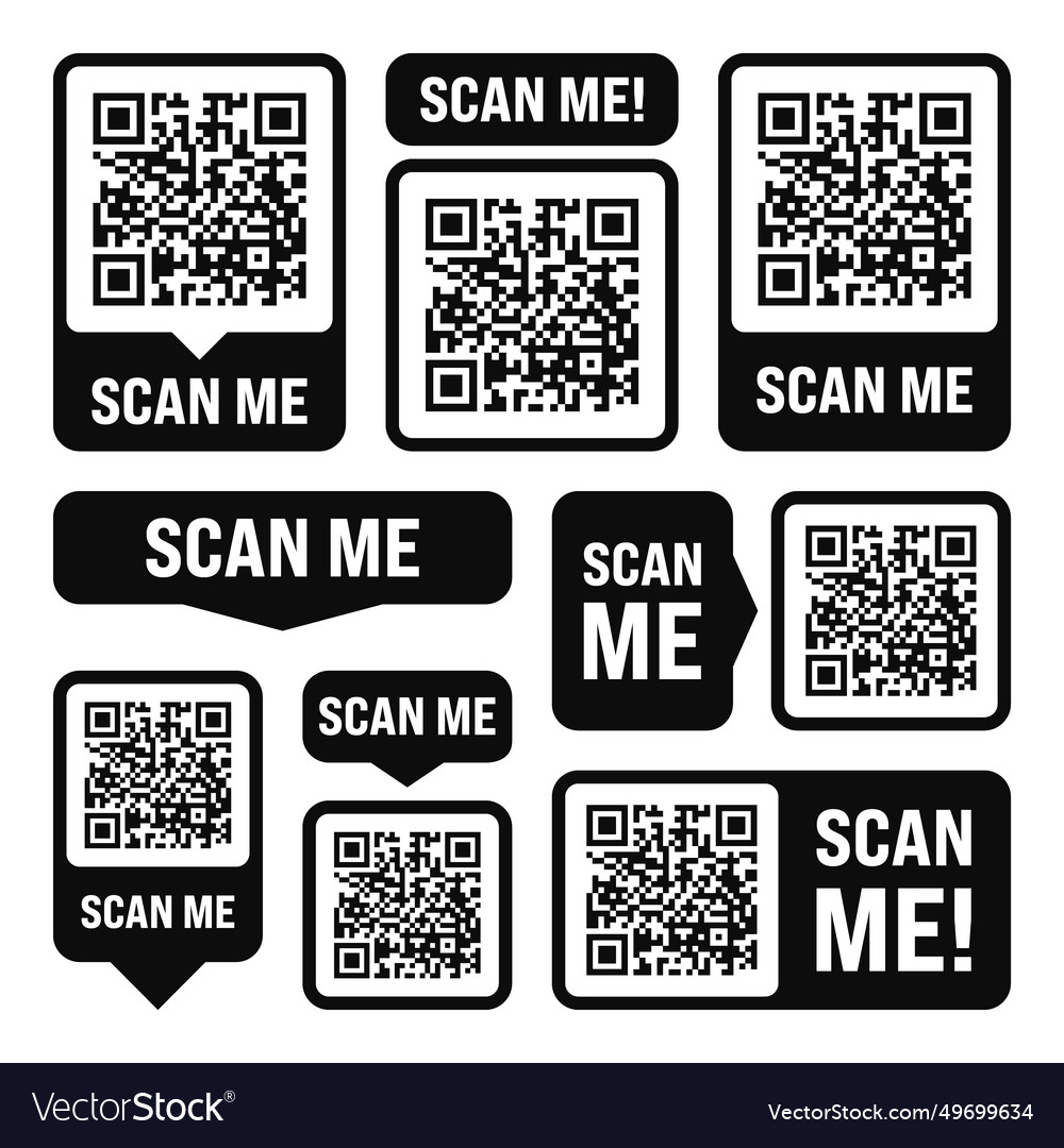 Scan me qr code sticker online payment special Vector Image