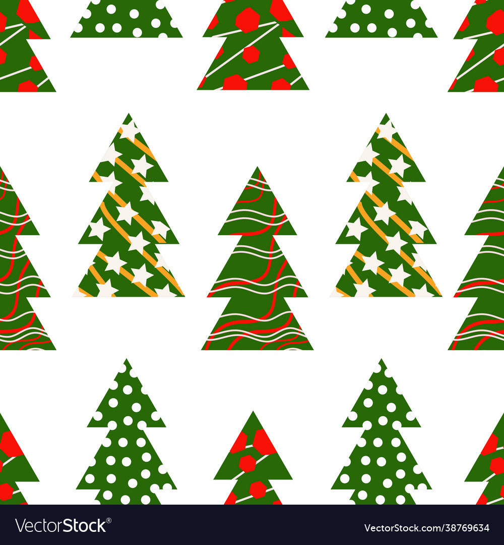 Seamless pattern with christmas trees vector image Seamless pattern with christmas trees