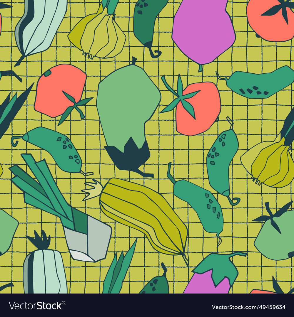 Seamless repeating pattern with vegetables