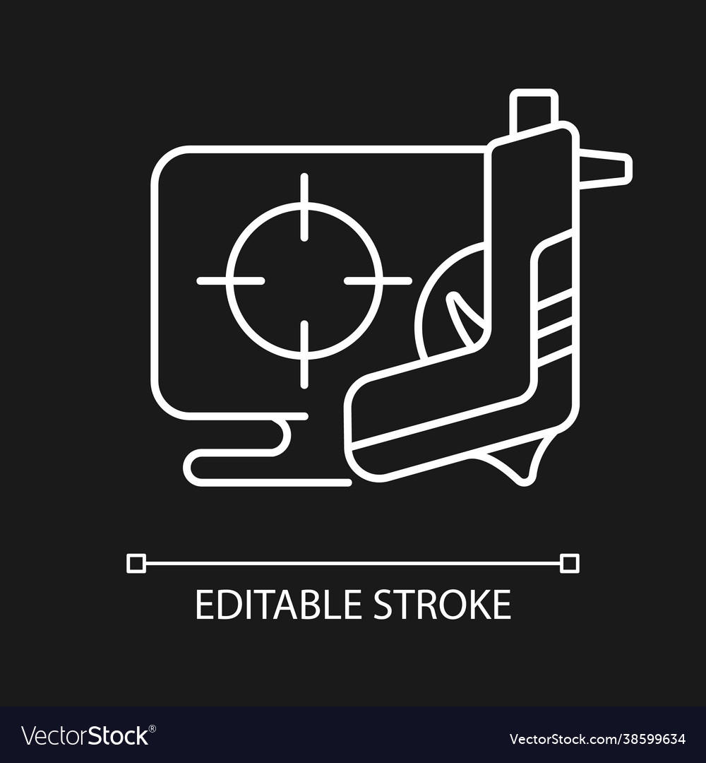Download Shooter game white linear icon for dark theme Vector Image