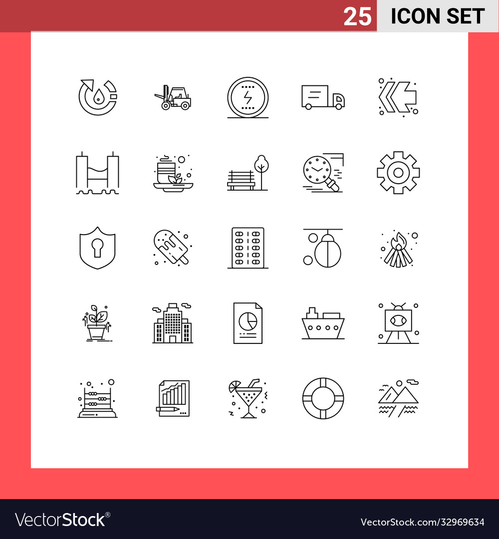 Stock icon pack 25 line signs and symbols