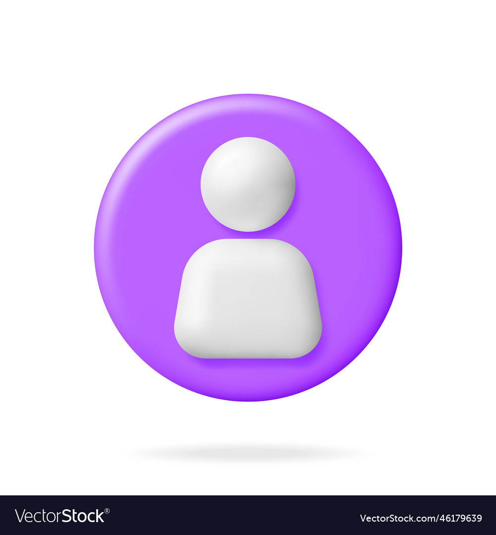 3d simple user icon isolated Vector Image 3d simple user icon isolated