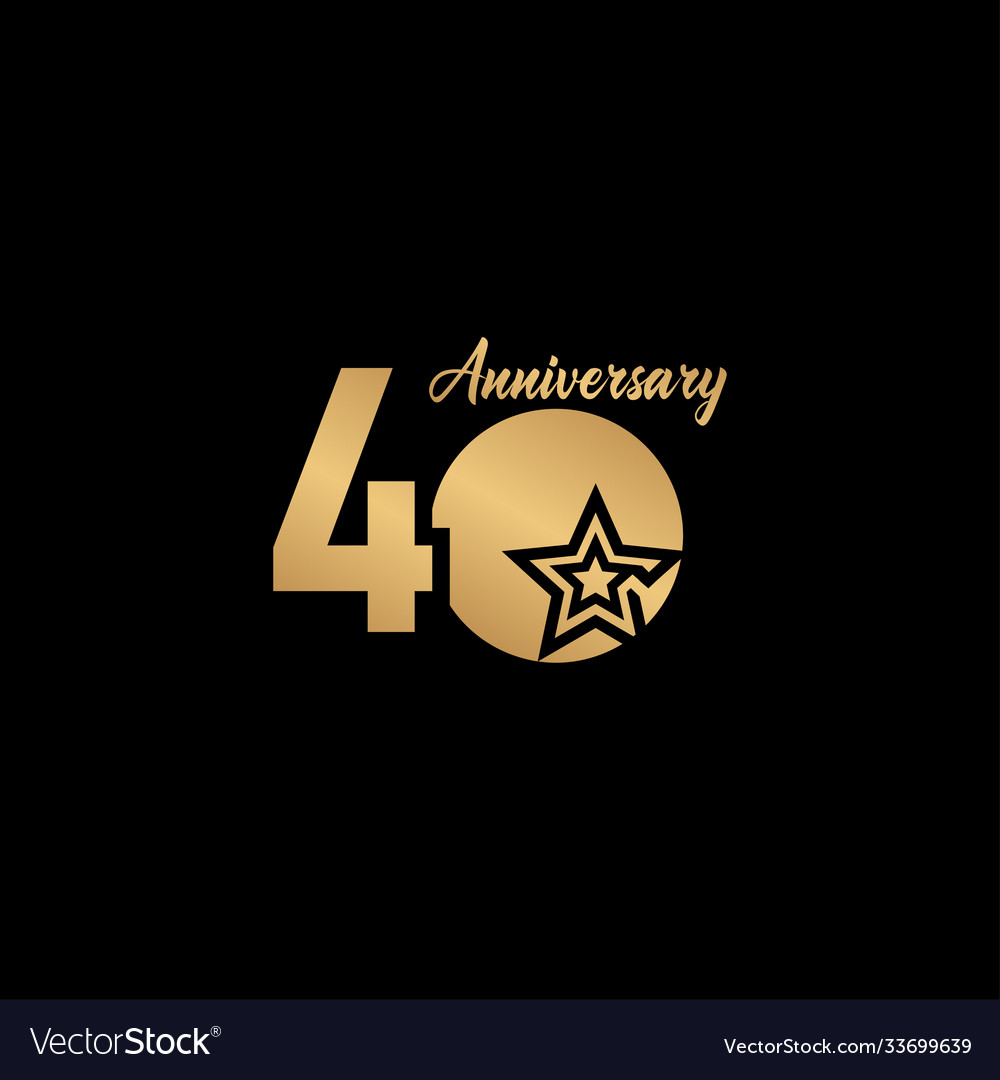 40 years anniversary celebration star gold logo