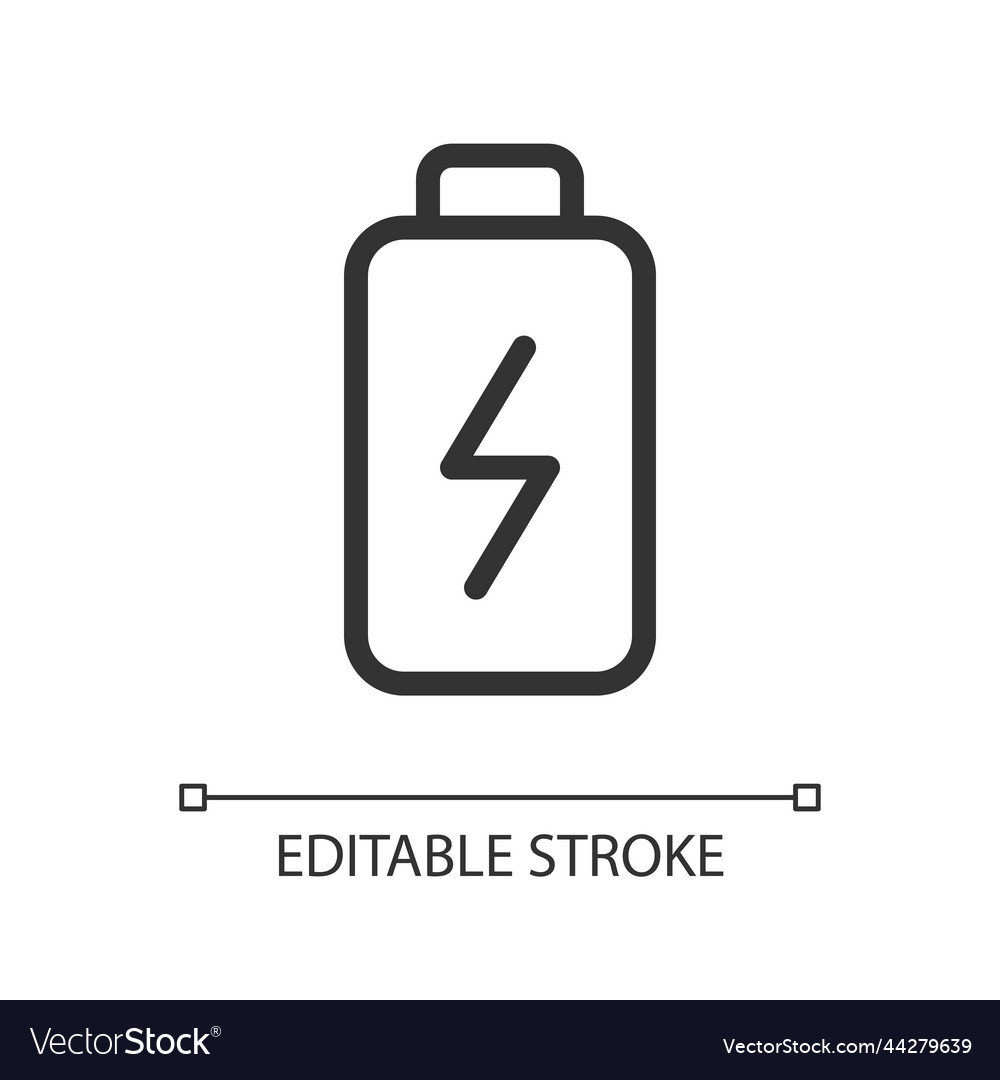 Battery pixel perfect linear ui icon vector image Battery pixel perfect linear ui icon