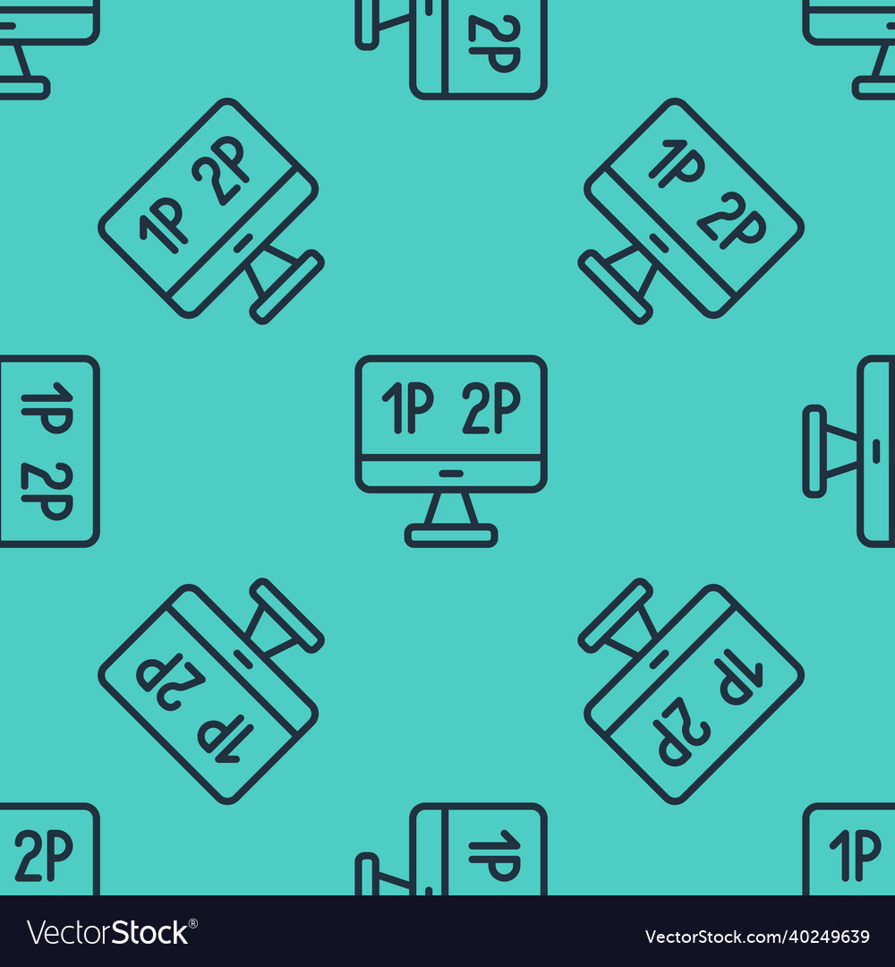 Black line computer monitor screen icon isolated vector image Black line computer monitor screen icon isolated