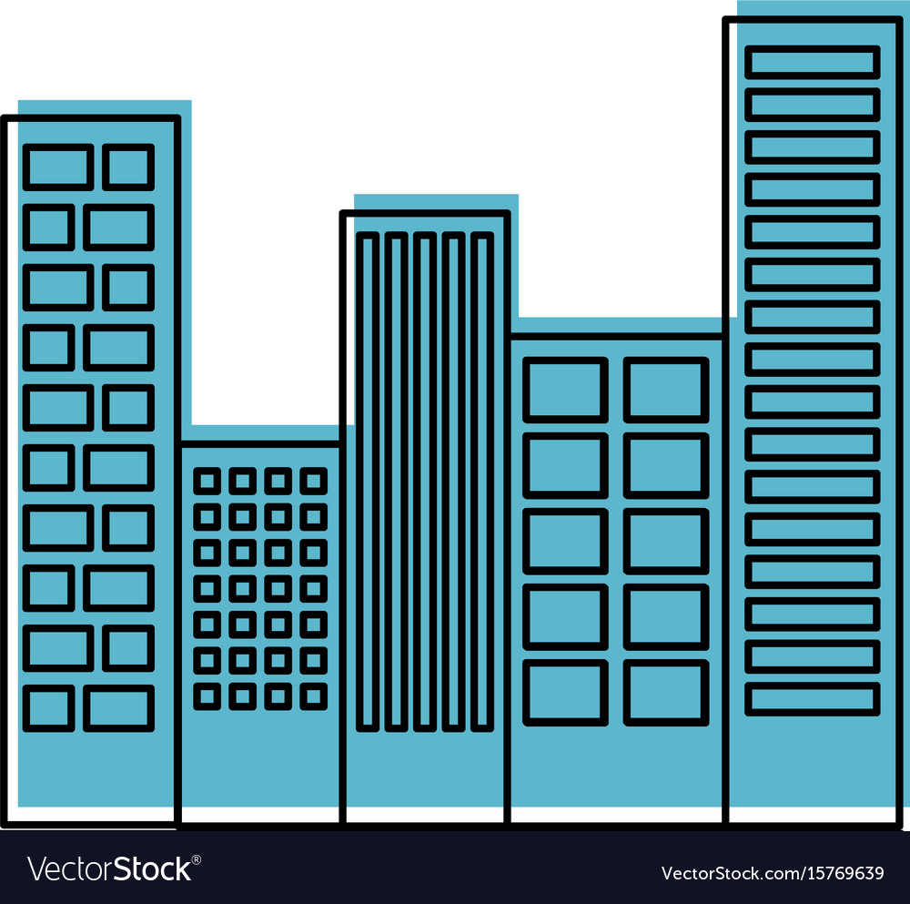 Buildings cityscape scene icon Royalty Free Vector Image