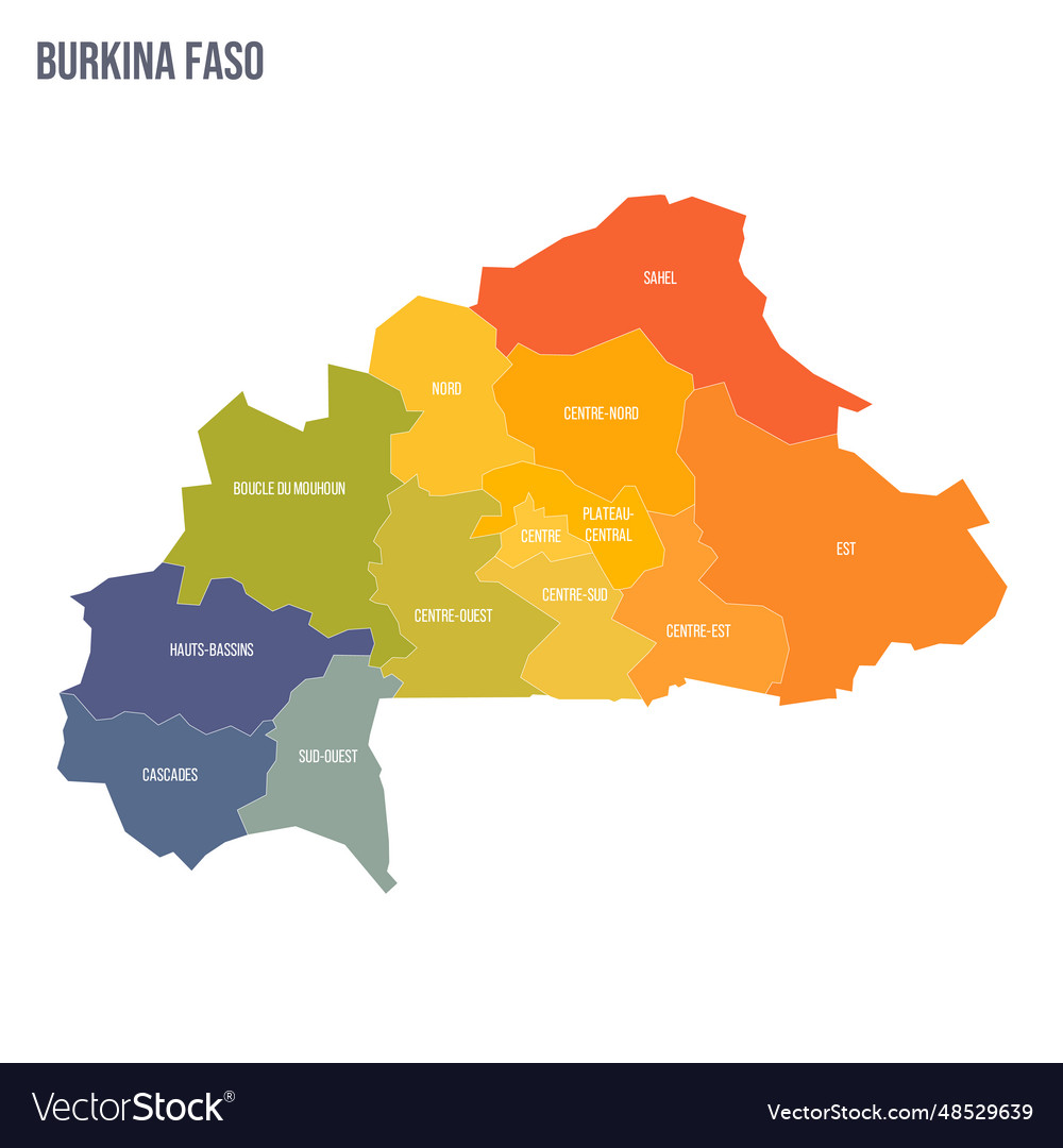 Burkina Faso Political Map Of Administrative Vector Image