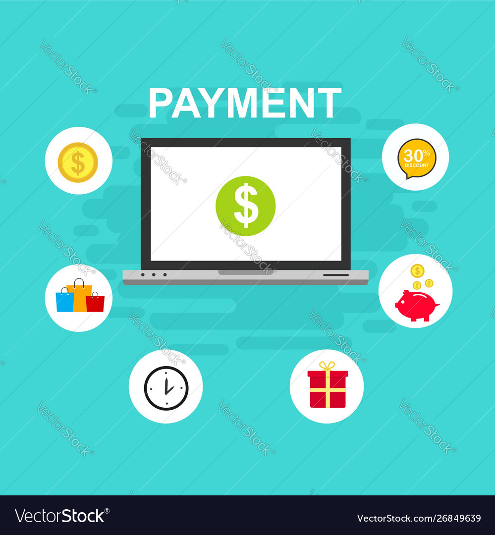 Concept online and mobile payments for web page Vector Image