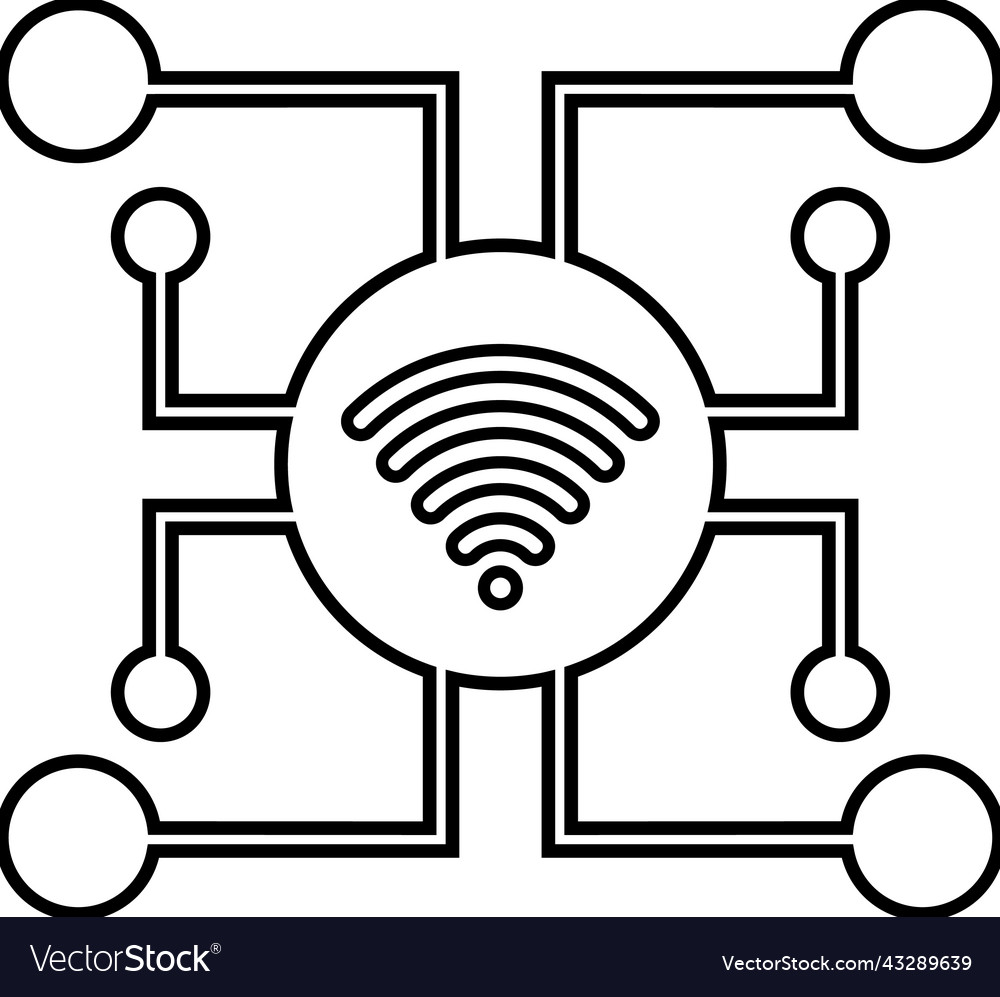 Connections network wifi line icon outline
