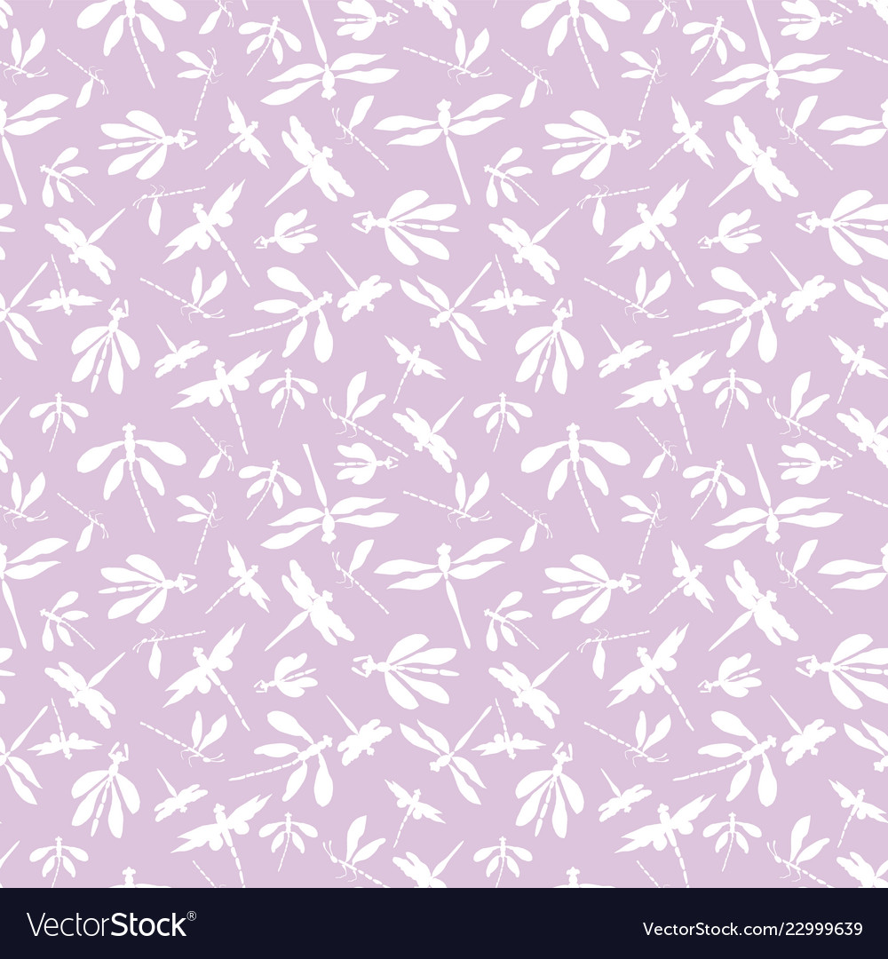 Dragonfly Silhouettes - Seamless Pattern