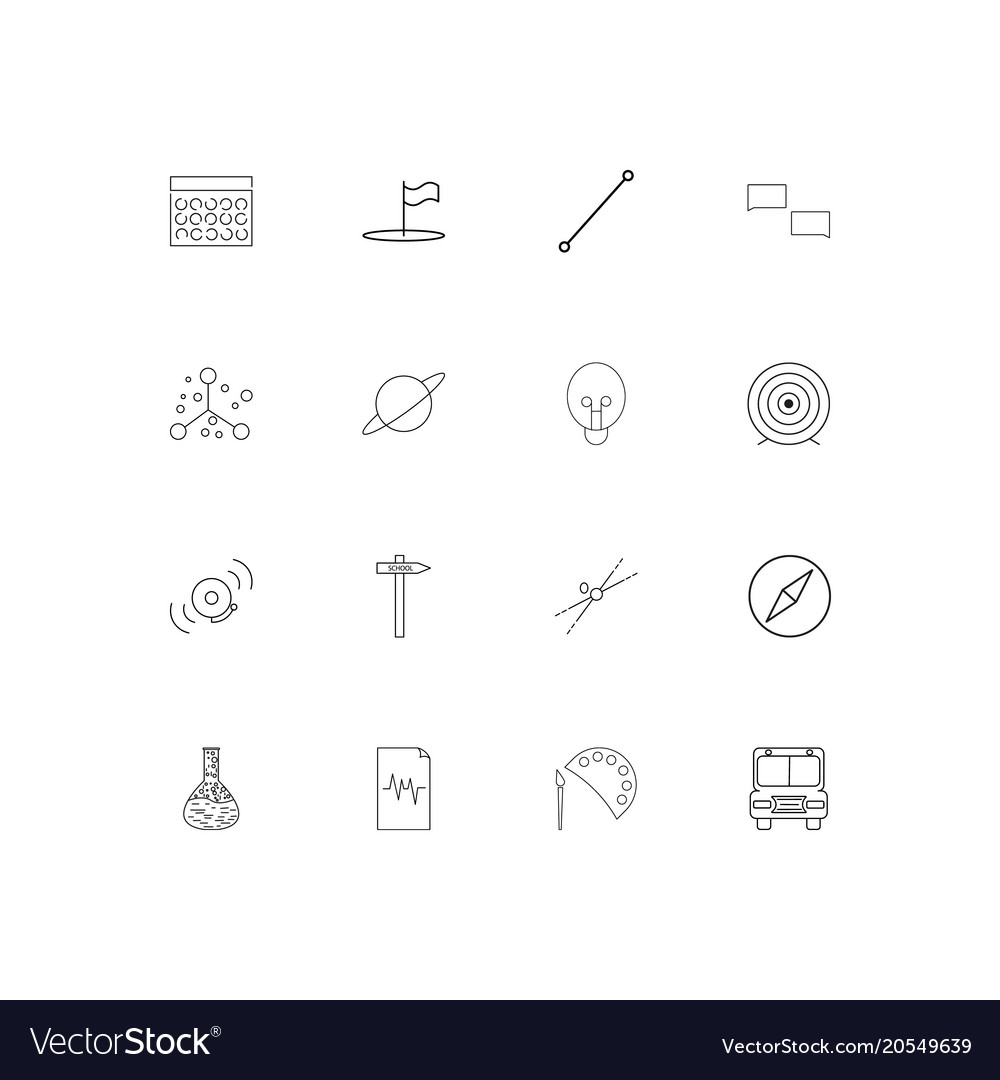 Education and science simple linear icons set