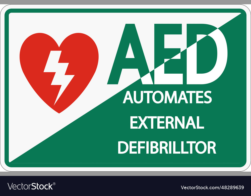 Face adhesive aed sign symbollabel icon on white