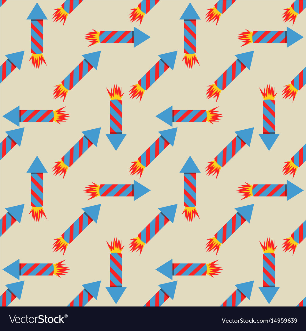Fireworks rocket seamless pattern