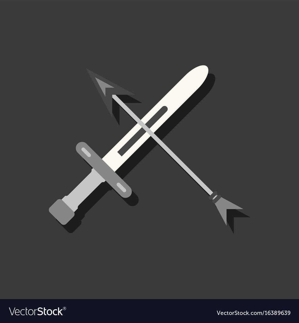 Flat icon design collection sword and arrow