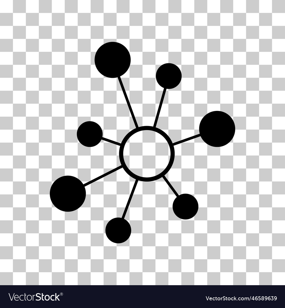 Hub flat network icon connect structure symbol