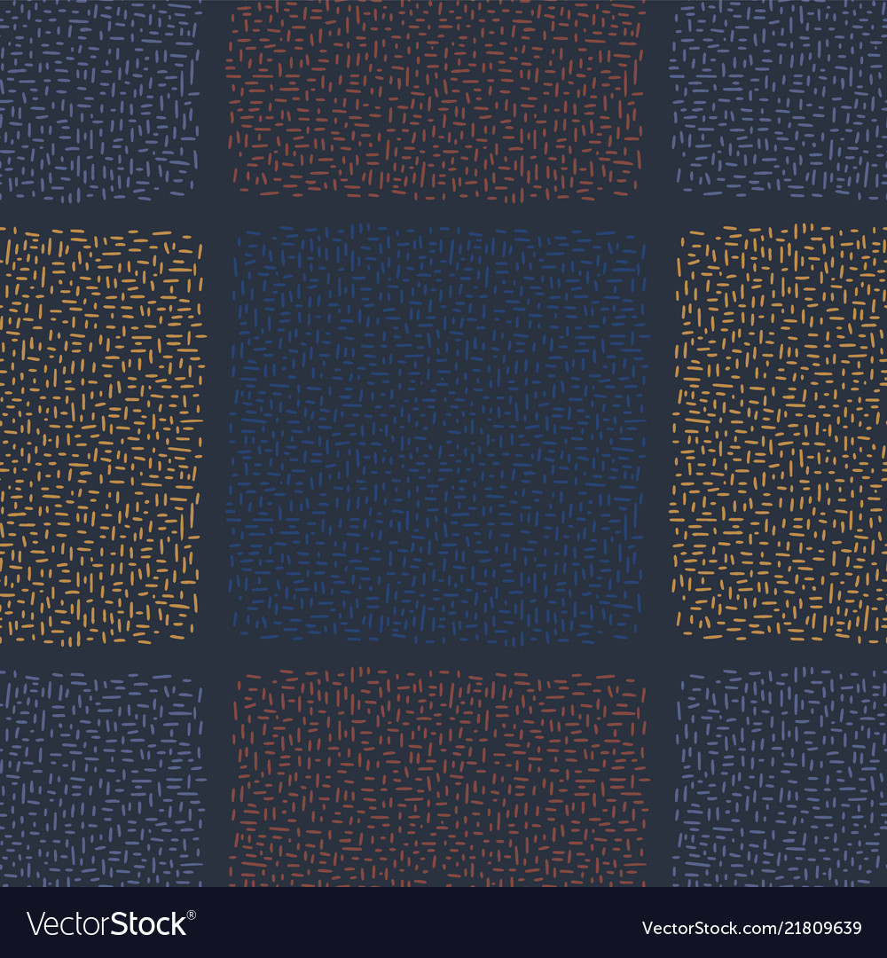 Navy blue abstract geo doodle square grid