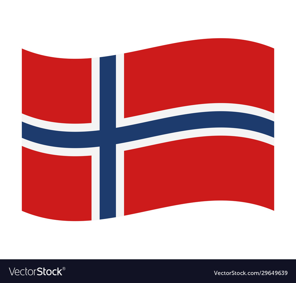 Norway flag in on white background