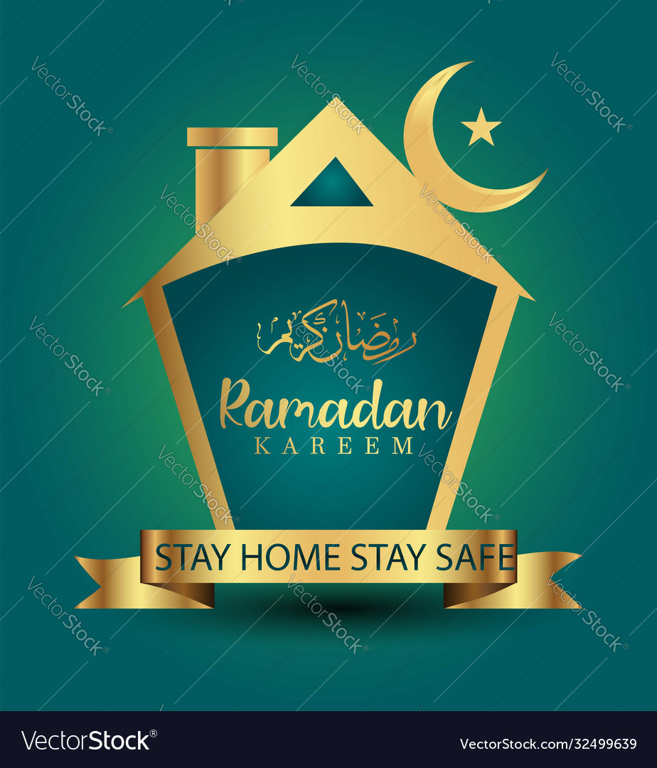 Printstay home stay safe ramadan kareem corona