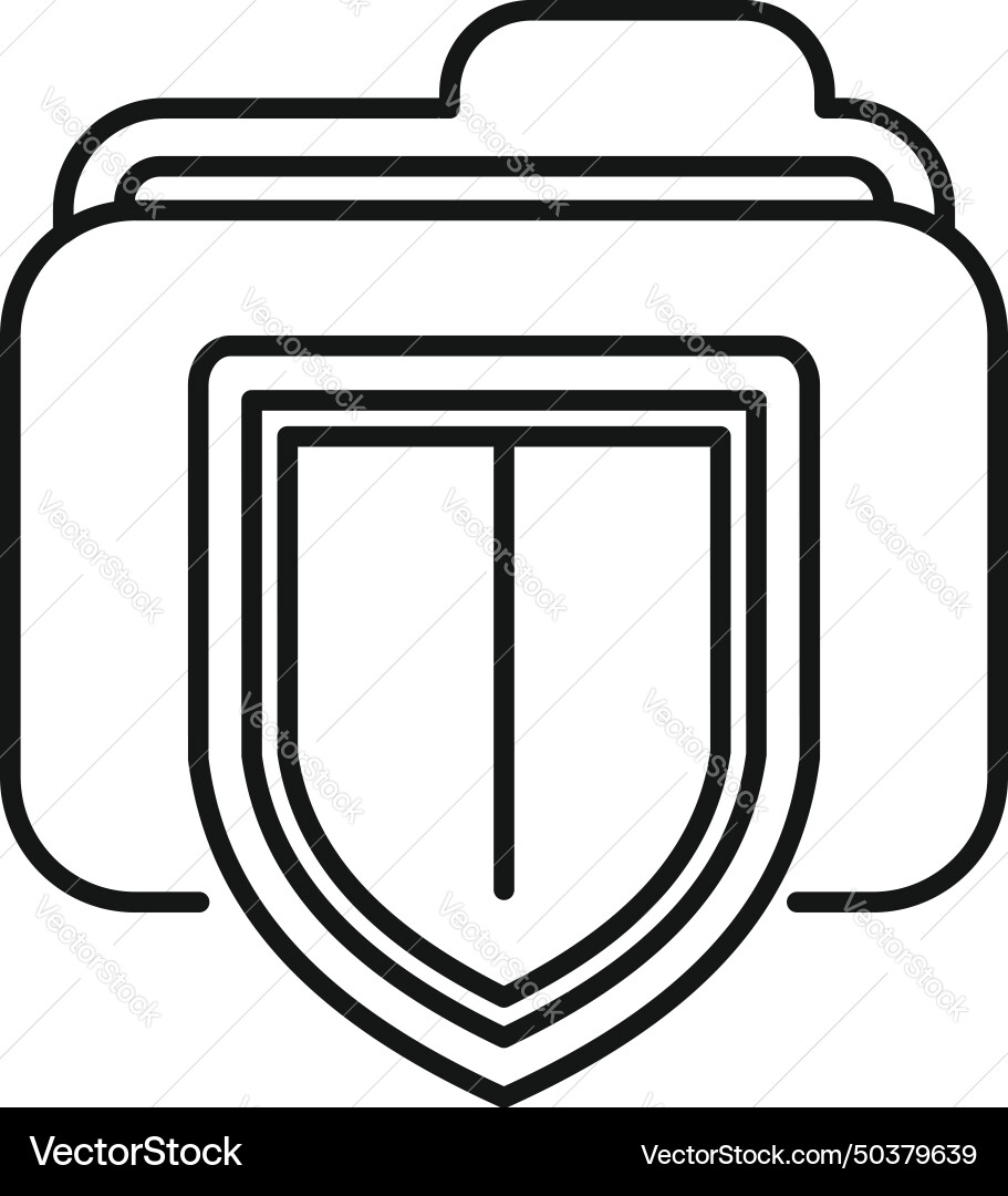 Secured folder documents icon outline Royalty Free Vector