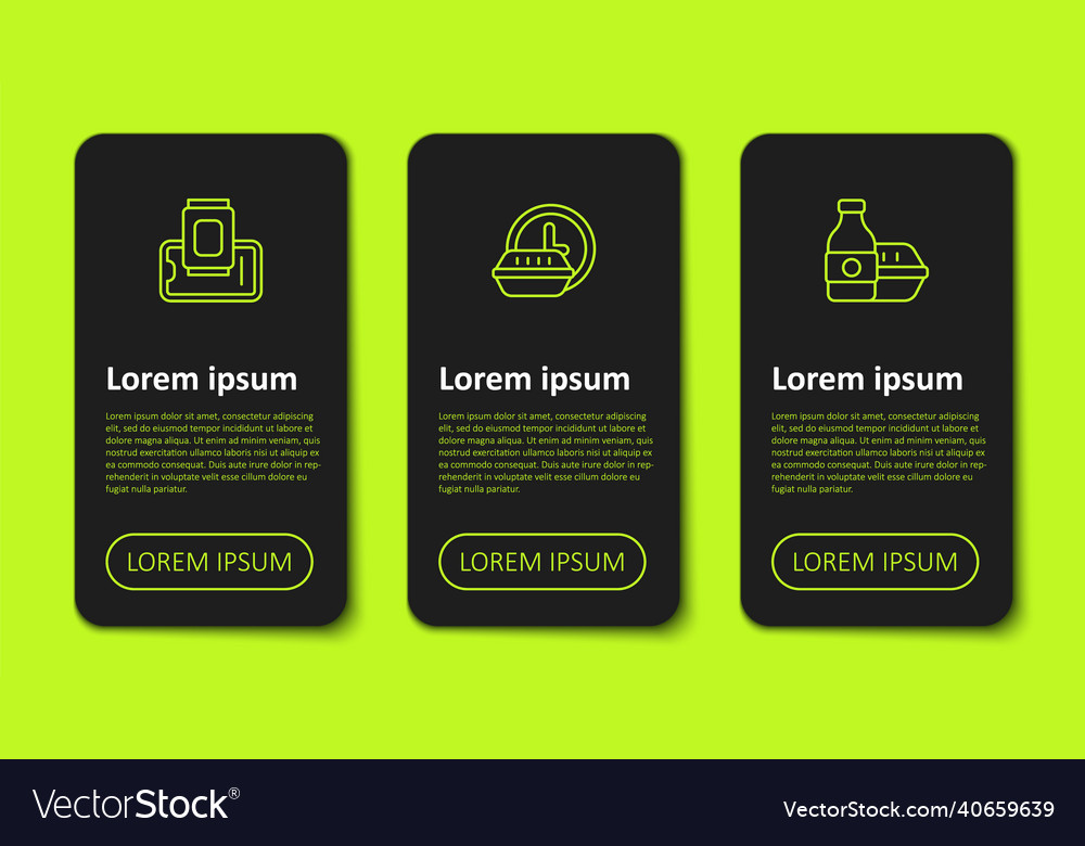 Set line food ordering on mobile round the clock Vector Image Set line food ordering on mobile round the clock
