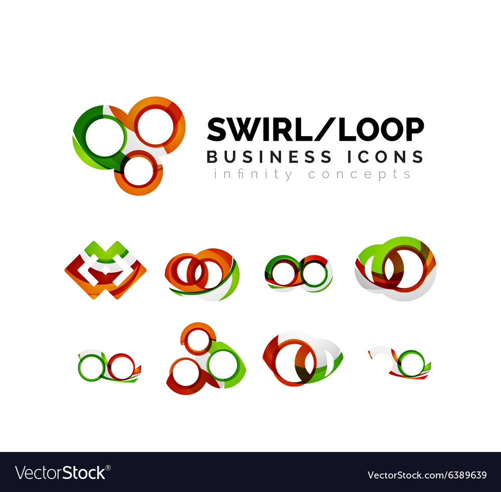 Set of infinity concepts loop logo designs