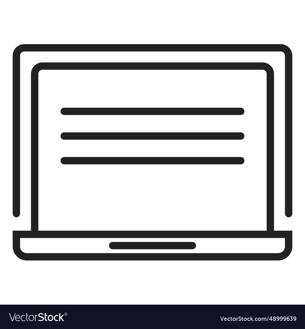 Simple computer screen icon vector image Simple computer screen icon