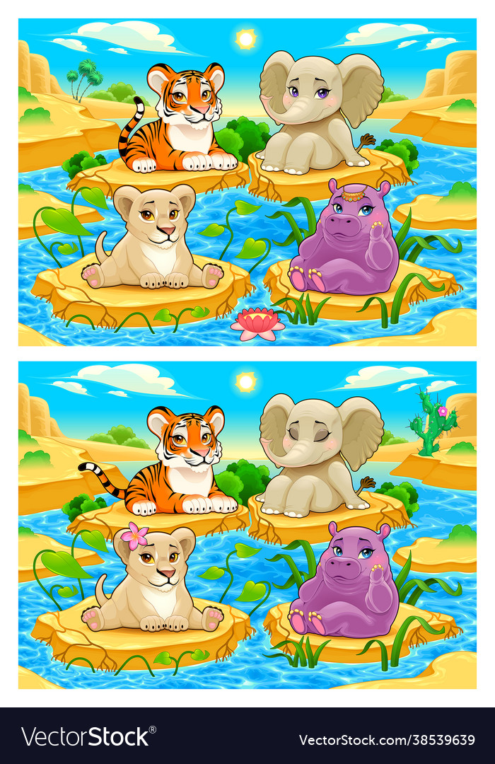 Spot differences Royalty Free Vector Image - VectorStock