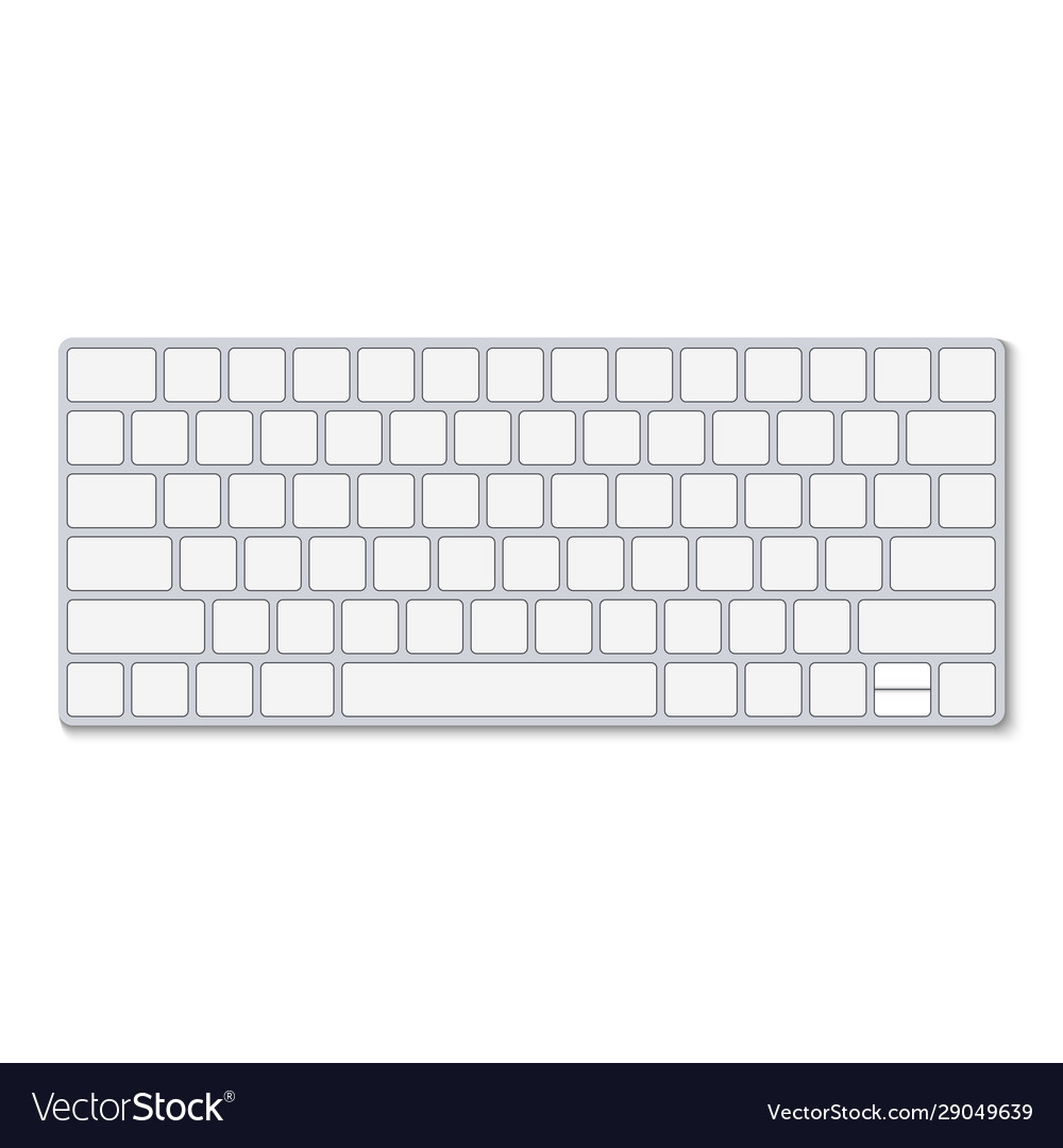 Top view keyboard isolated on white background vector image Top view keyboard isolated on white background
