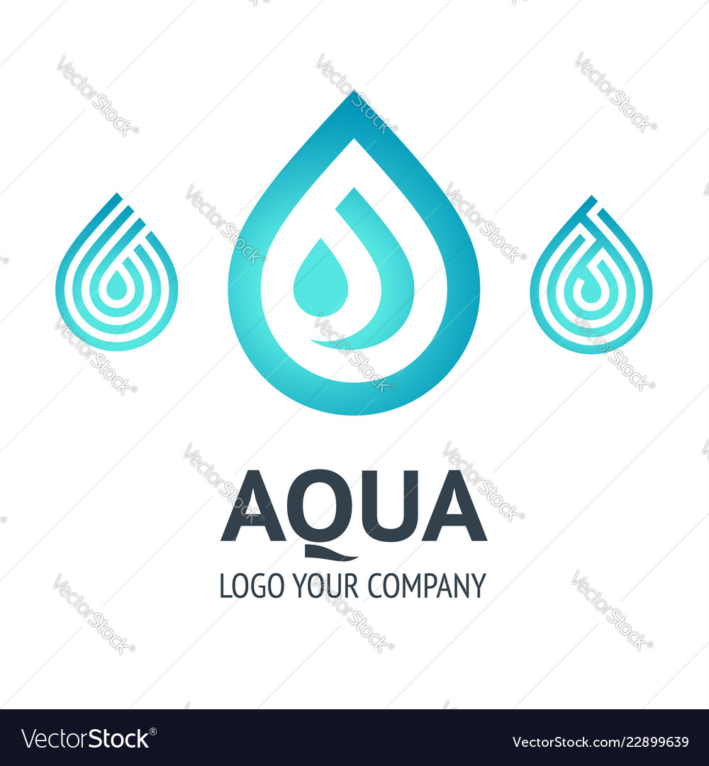 Water drop symbol blue logo template icon Vector Image