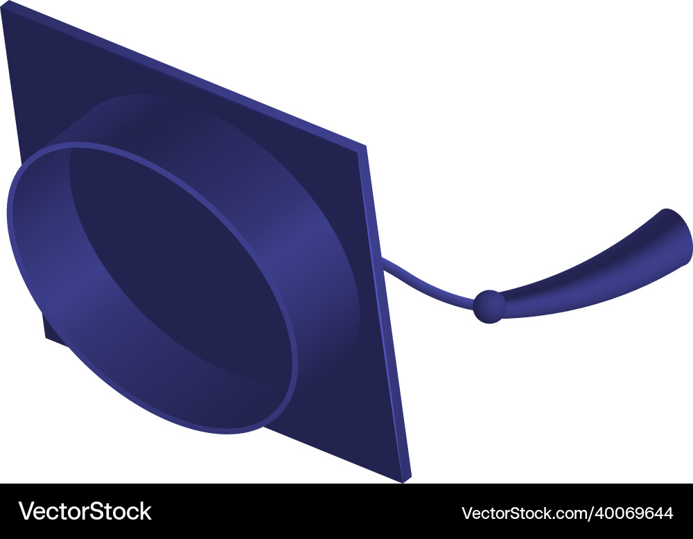 Academic hat isometric composition Royalty Free Vector Image