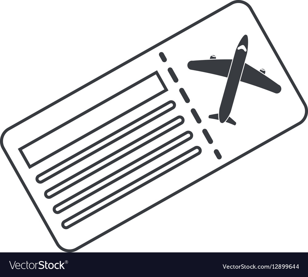 Airline ticket pass airplane thin line